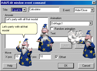 Add/Edit Window for Window Events