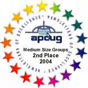 APCUG 2004 Newsletter Contest 2nd Place Medallion