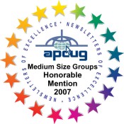 APCUG 2007 Newsletter Contest Honorable Mention Medallion